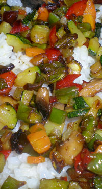 Arròs blanc amb verdures