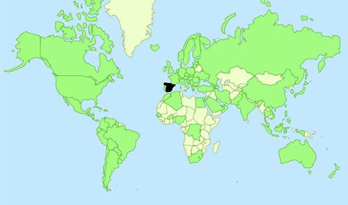 Mapa de visites per països